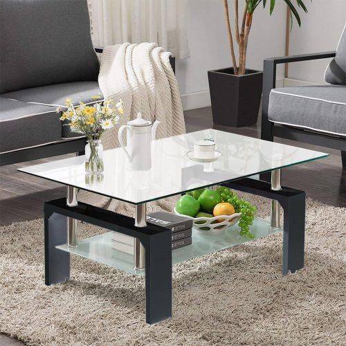 Glass Open Shelf Coffee Tables (Photo 3 of 20)
