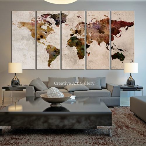 Maps Canvas Wall Art (Photo 9 of 15)
