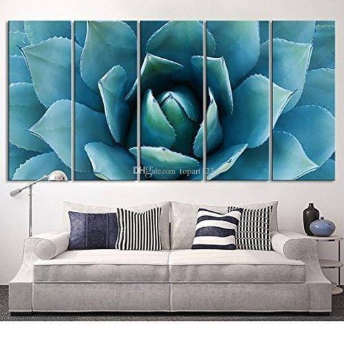Teal Flower Canvas Wall Art (Photo 16 of 20)