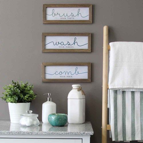 3 Piece Wash, Brush, Comb Wall Decor Sets (Set Of 3) (Photo 2 of 20)