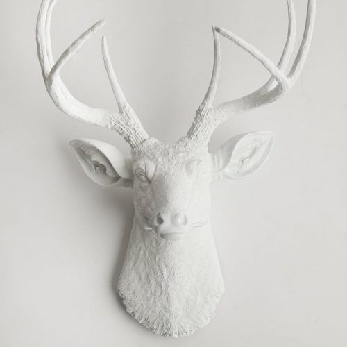 Large Deer Head Faux Taxidermy Wall Decor (Photo 4 of 20)