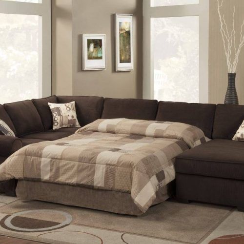 U-Shaped Sectional Sofa With Pull-Out Bed (Photo 9 of 20)
