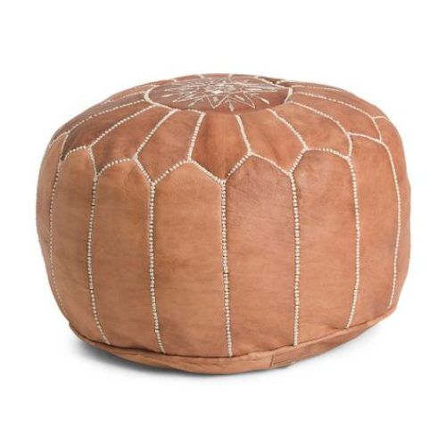 Gray And Beige Trellis Cylinder Pouf Ottomans (Photo 16 of 20)