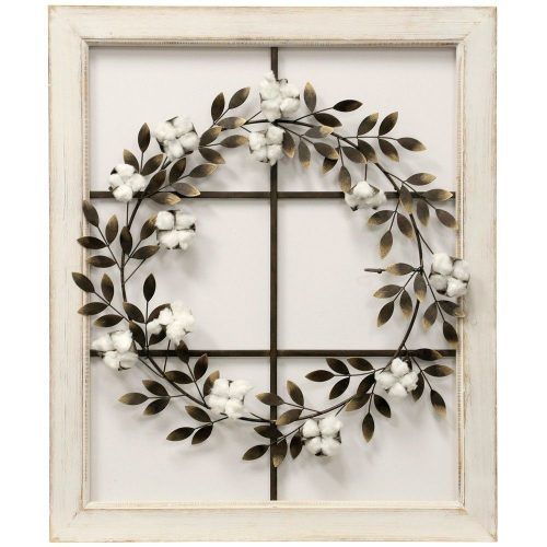 Floral Wreath Wood Framed Wall Decor (Photo 3 of 20)
