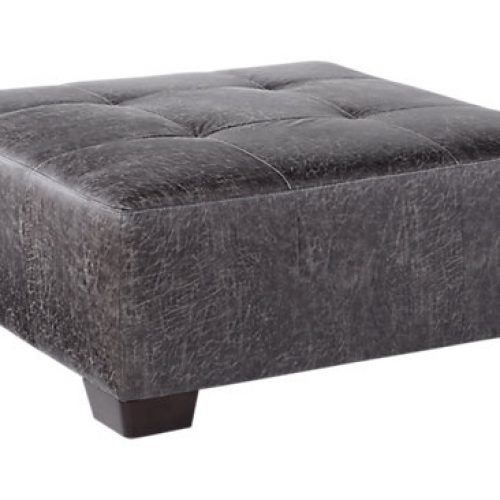 Textured Gray Cuboid Pouf Ottomans (Photo 2 of 20)