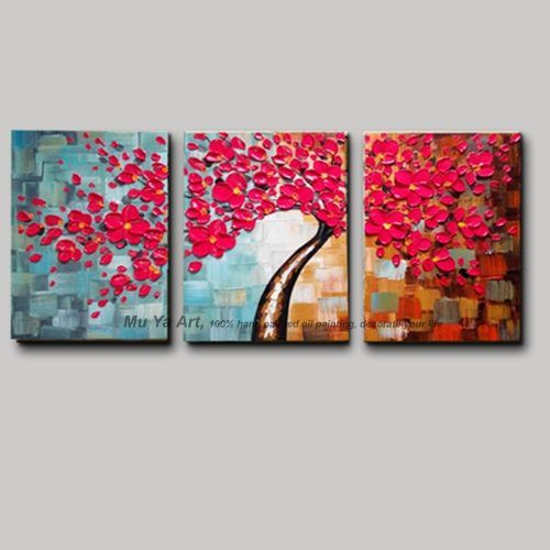 Cherry Blossom Oil Painting Modern Abstract Wall Art (Photo 16 of 20)