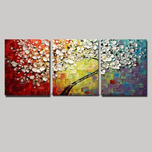 Cherry Blossom Oil Painting Modern Abstract Wall Art (Photo 14 of 20)