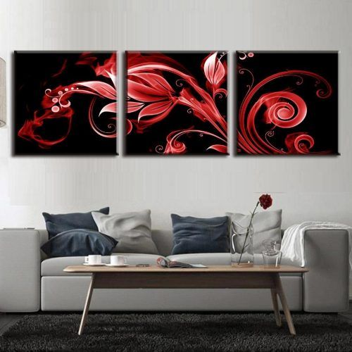 Red Flowers Canvas Wall Art (Photo 11 of 15)