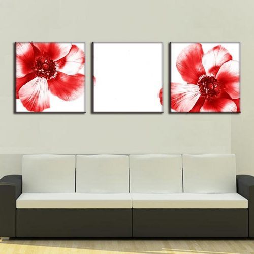 Red Flowers Canvas Wall Art (Photo 7 of 15)