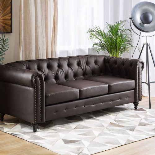 Traditional 3-Seater Faux Leather Sofas (Photo 7 of 20)