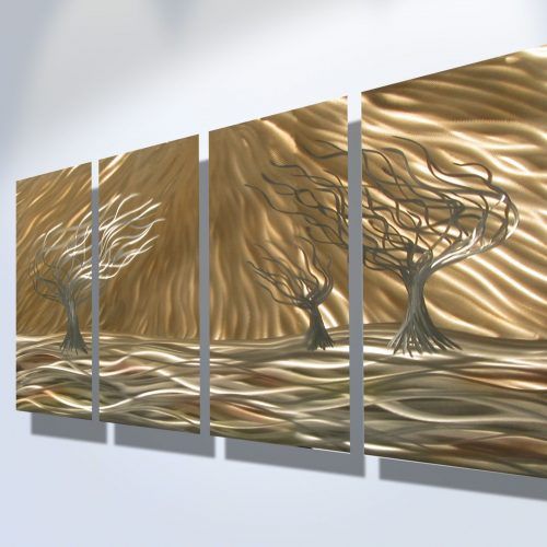 Abstract Metal Wall Art Panels (Photo 2 of 20)