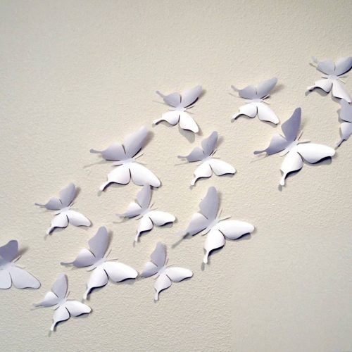 White 3D Butterfly Wall Art (Photo 5 of 20)
