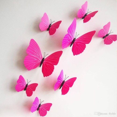 Pink Butterfly Wall Art (Photo 1 of 20)