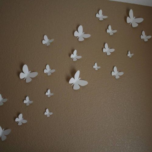 White 3D Butterfly Wall Art (Photo 3 of 20)