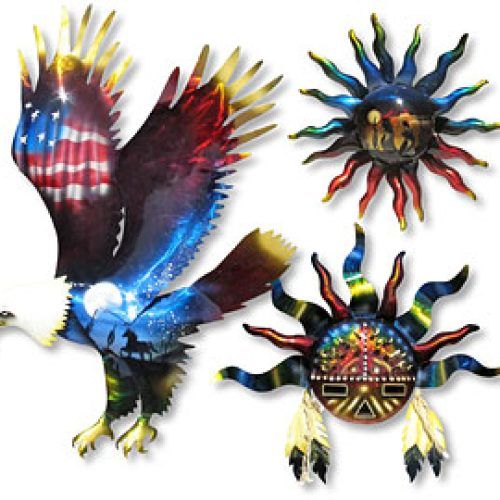 3D Metal Colorful Birds Sculptures (Photo 20 of 20)