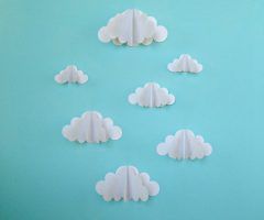 2024 Popular 3d Clouds Out of Paper Wall Art