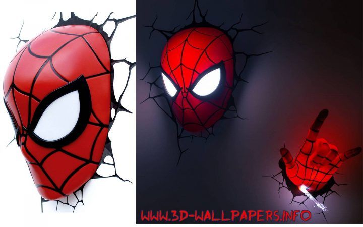 20 Inspirations 3d Wall Art Night Light Spiderman Hand