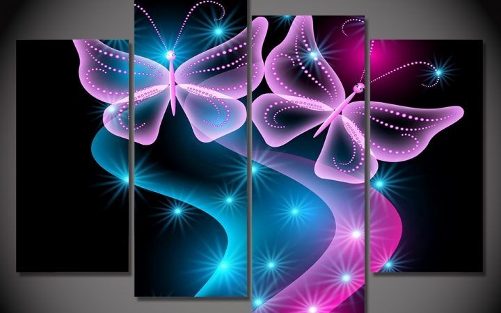 20 Collection of Abstract Neon Wall Art