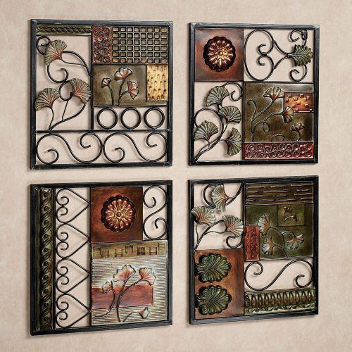 4 Piece Metal Wall Plaque Decor Sets (Photo 3 of 20)