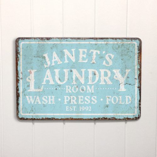 Personalized Distressed Vintage-Look Kitchen Metal Sign Wall Decor (Photo 2 of 20)