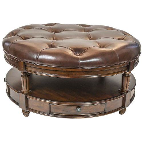 Leather Pouf Ottomans (Photo 7 of 20)