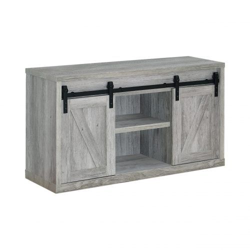 Gray Driftwood Storage Console Tables (Photo 3 of 20)