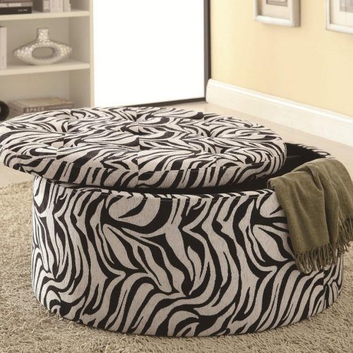 Gray And Brown Stripes Cylinder Pouf Ottomans (Photo 15 of 20)