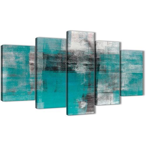 Oversized Teal Canvas Wall Art (Photo 8 of 20)