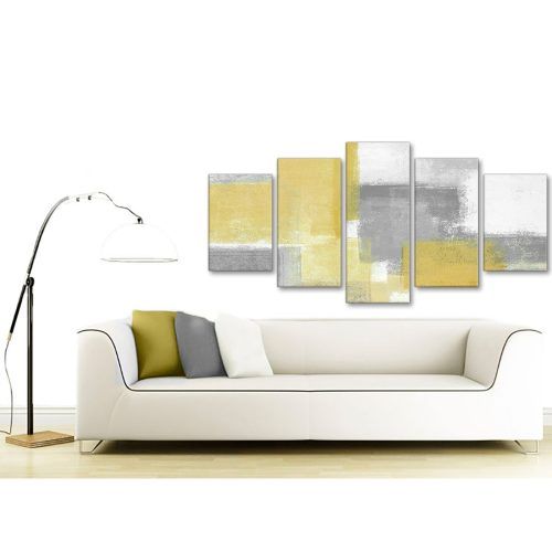 Yellow And Grey Abstract Wall Art (Photo 9 of 20)