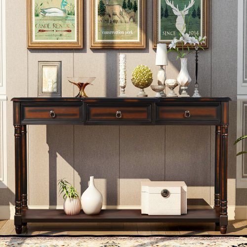 3-Piece Shelf Console Tables (Photo 1 of 20)