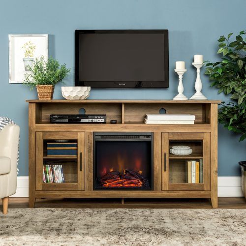 Wood Highboy Fireplace Tv Stands (Photo 12 of 20)