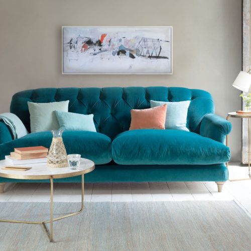 Modern Blue Linen Sofas (Photo 16 of 20)