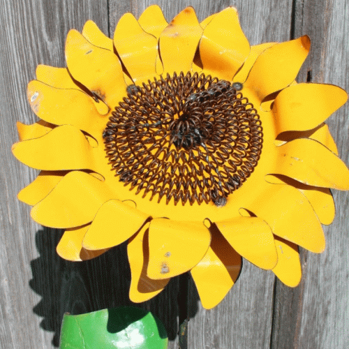 Metal Sunflower Yard Art (Photo 5 of 26)