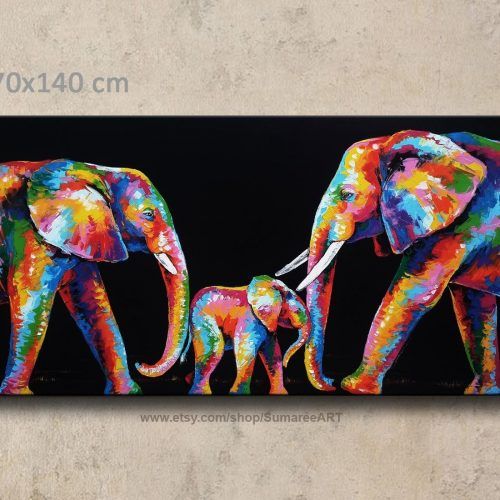 Abstract Elephant Wall Art (Photo 15 of 20)