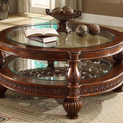 Wood Tempered Glass Top Coffee Tables (Photo 14 of 20)