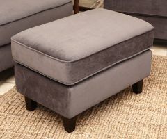 The 20 Best Collection of Honeycomb Silver Velvet Fabric Ottomans