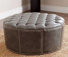 20 Best Collection of Medium Gray Leather Pouf Ottomans