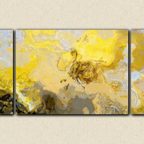 Yellow And Grey Abstract Wall Art (Photo 4 of 20)