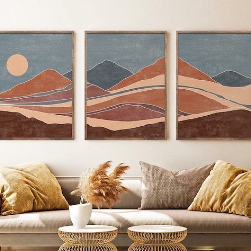 Abstract Terracotta Landscape Wall Art (Photo 8 of 20)