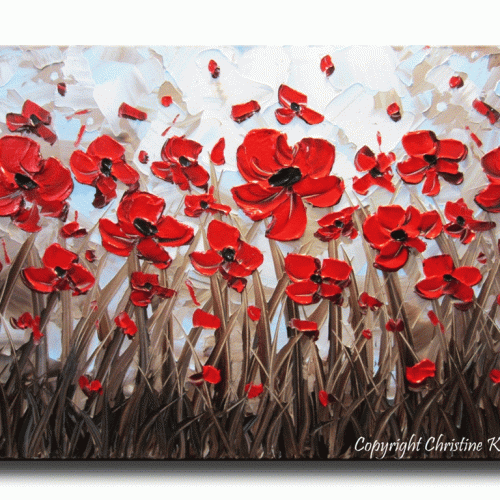 Red Flowers Canvas Wall Art (Photo 13 of 15)
