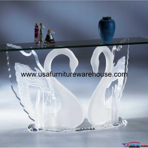 Gold And Clear Acrylic Console Tables (Photo 8 of 20)