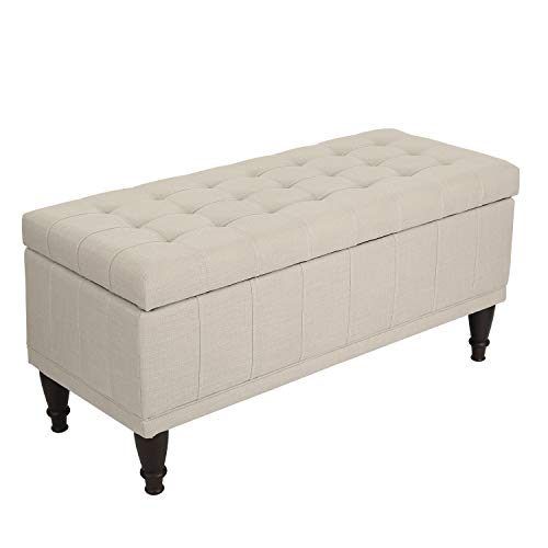 Linen Tufted Lift-Top Storage Trunk (Photo 8 of 20)