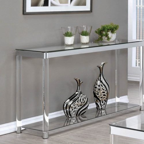 Chrome And Glass Rectangular Console Tables (Photo 15 of 20)