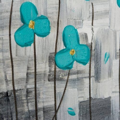 Teal Flower Canvas Wall Art (Photo 5 of 20)