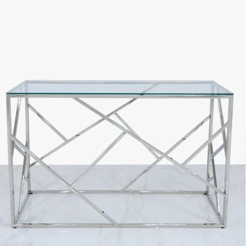 Glass And Stainless Steel Console Tables (Photo 15 of 20)