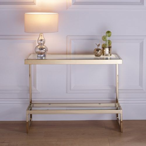 Antiqued Gold Rectangular Console Tables (Photo 16 of 20)