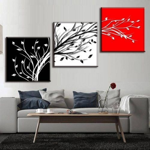 Black And White Wall Art With Red (Photo 23 of 25)