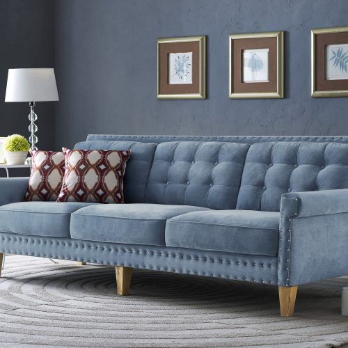 Modern Blue Linen Sofas (Photo 19 of 20)