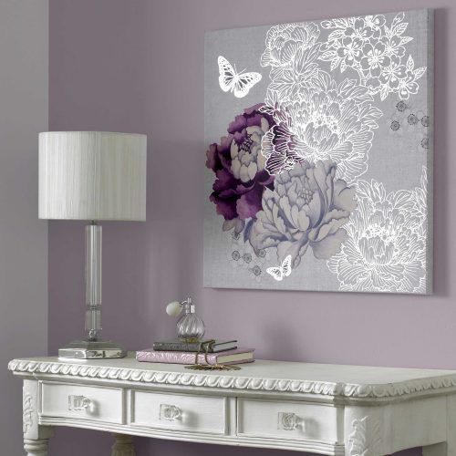 Purple Flowers Canvas Wall Art (Photo 9 of 15)