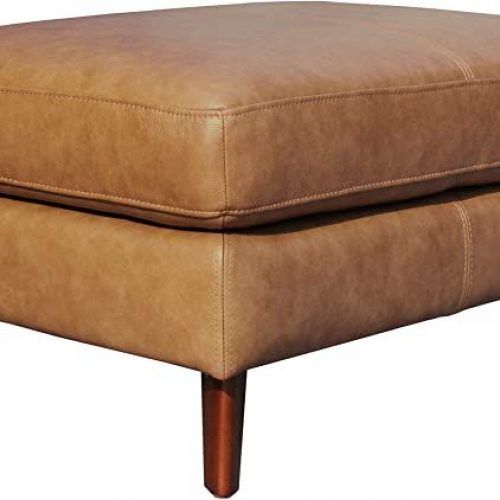 Caramel Leather And Bronze Steel Tufted Square Ottomans (Photo 20 of 20)